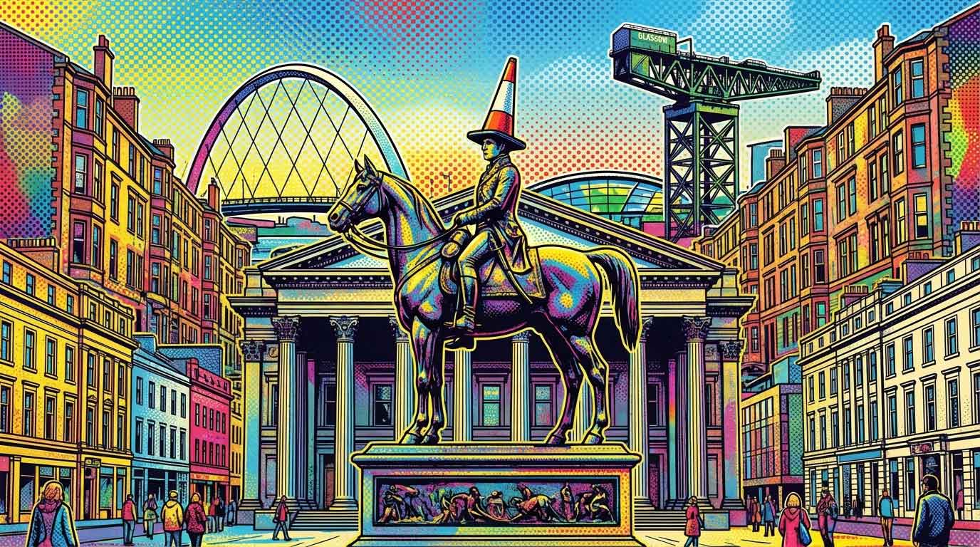 Glasgow cityscape pop art style